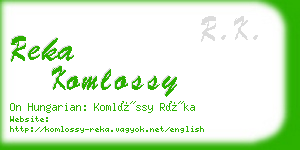 reka komlossy business card